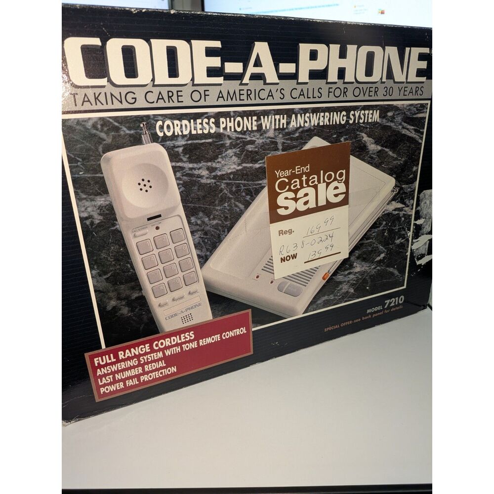 Vintage Code-A-Phone Cordless Phone & Answering Machine - NOS / Open Box
